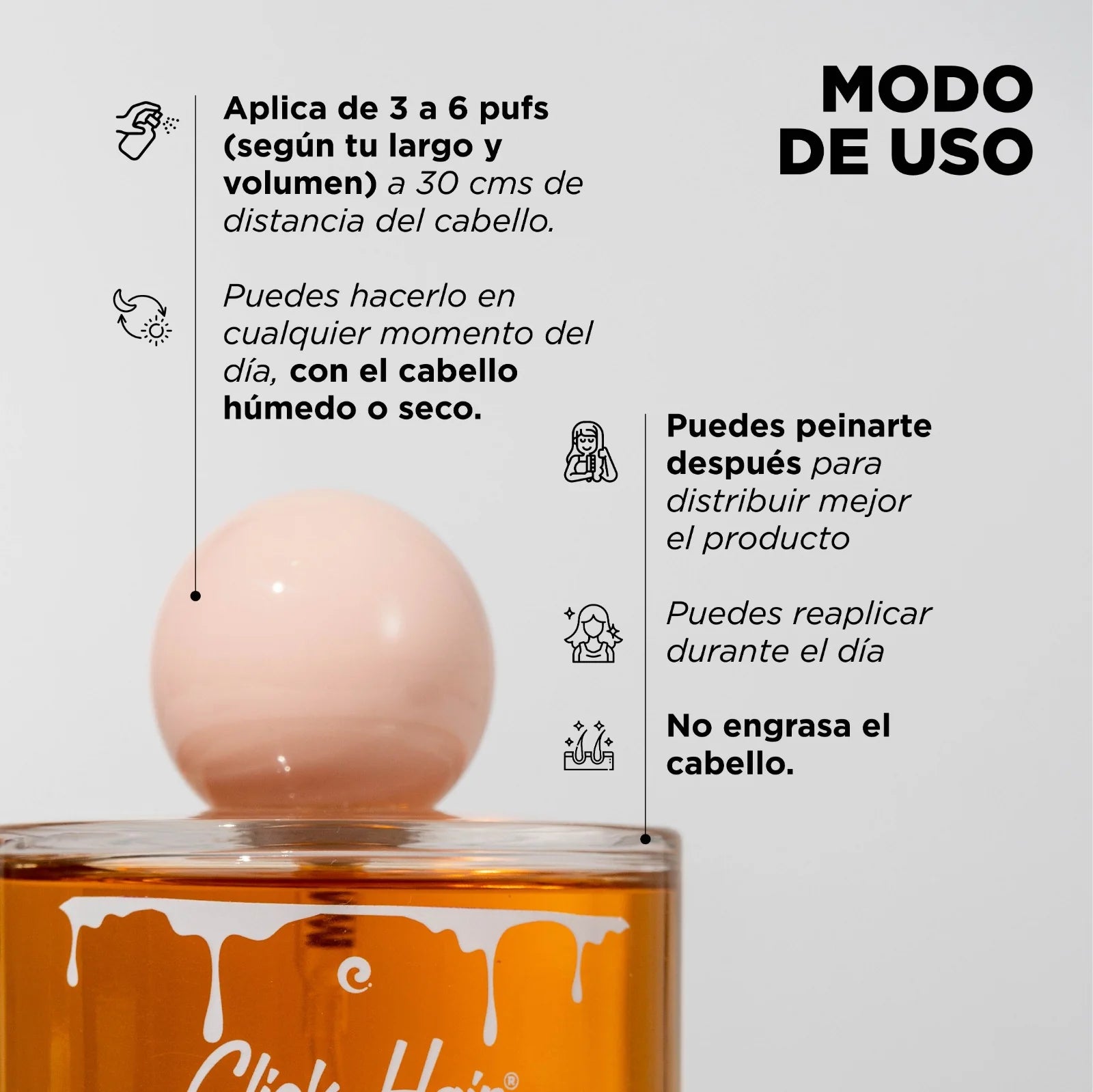 Click Hair Miel Capilar Perfume Capilar de Miel