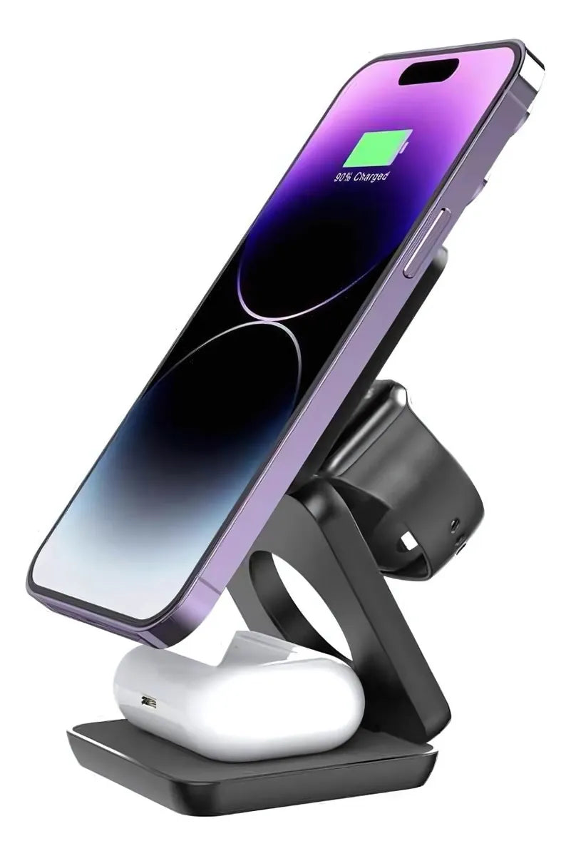🔋⚡ Cargador Inalámbrico 3 en 1 Plegable